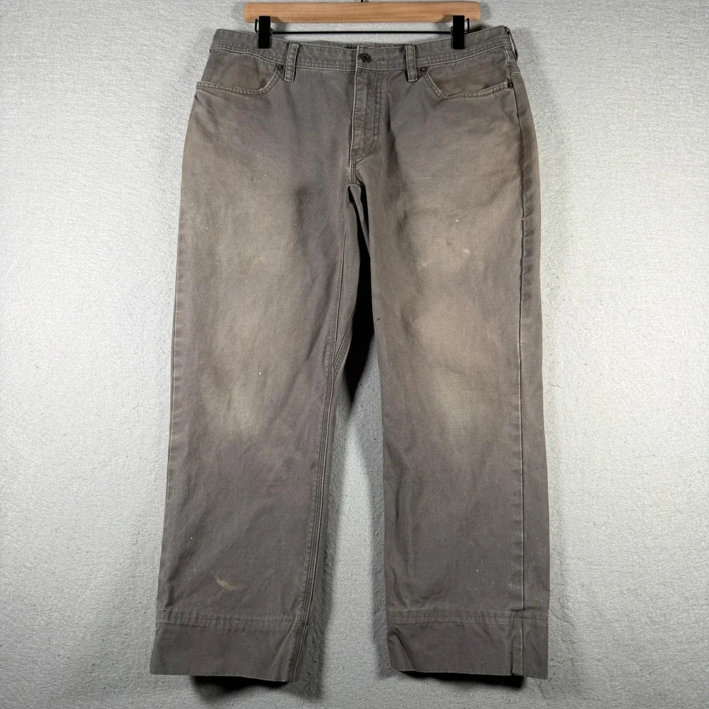 Vintage‎ The North Face Mens Gray Cotton Canvas Heritage Work Pants 34x25